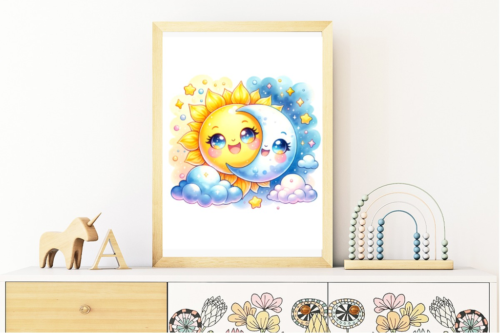 Sun and Moon Nursery Wall Art