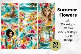 Tropical Floral Digital Papers Graphic by SunnyDesignArt · Creative Fabrica