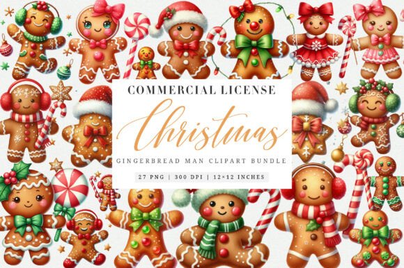 Watercolor Gingerbread Man Clipart Png Graphics
