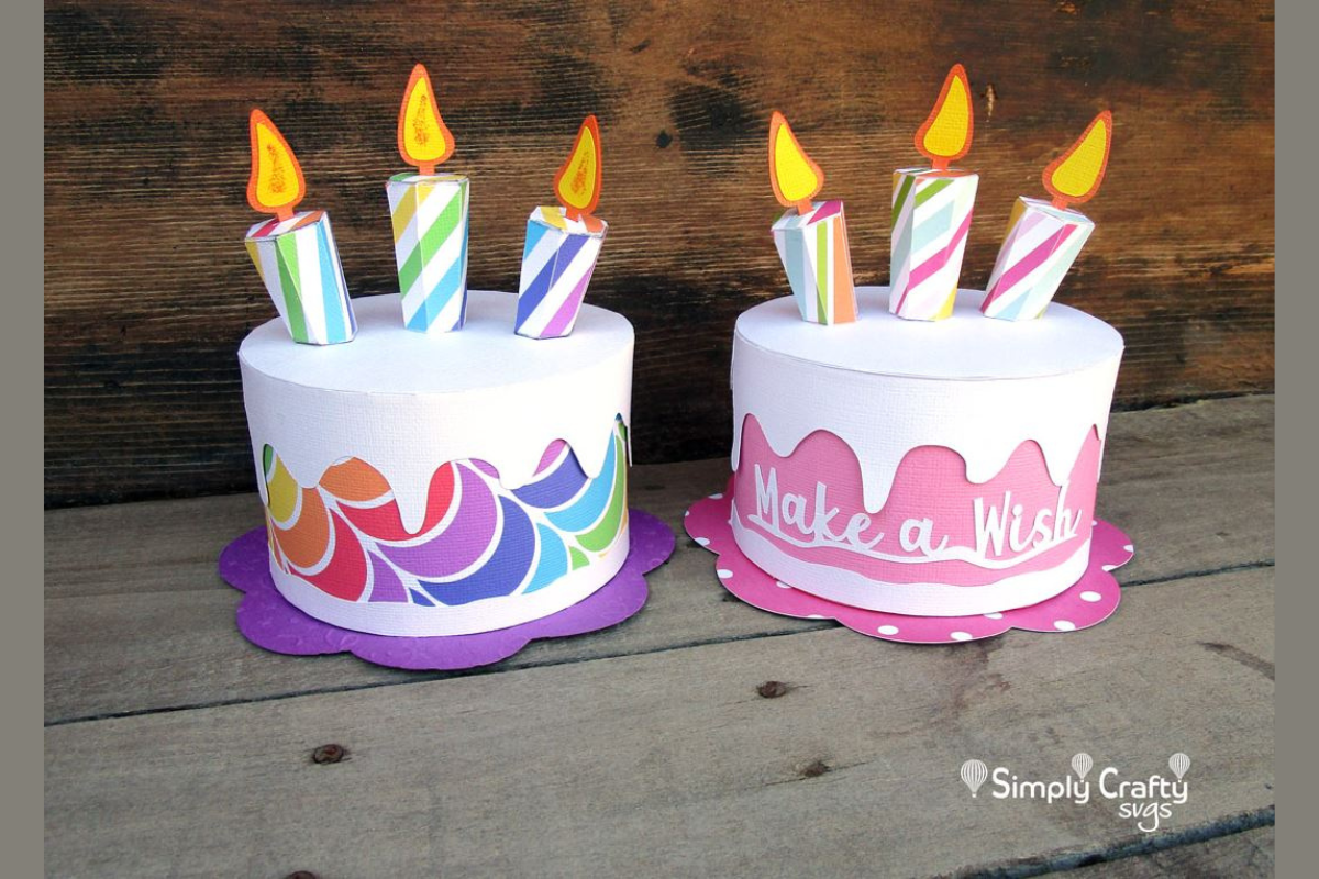 Birthday Cake Box SVG 3D paper craft