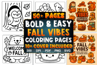 Bold and Easy Fall Vibes Coloring Page Graphic by InkyAndCozy ...