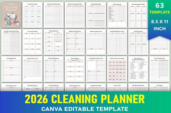 Editable 2026 Cleaning Planner