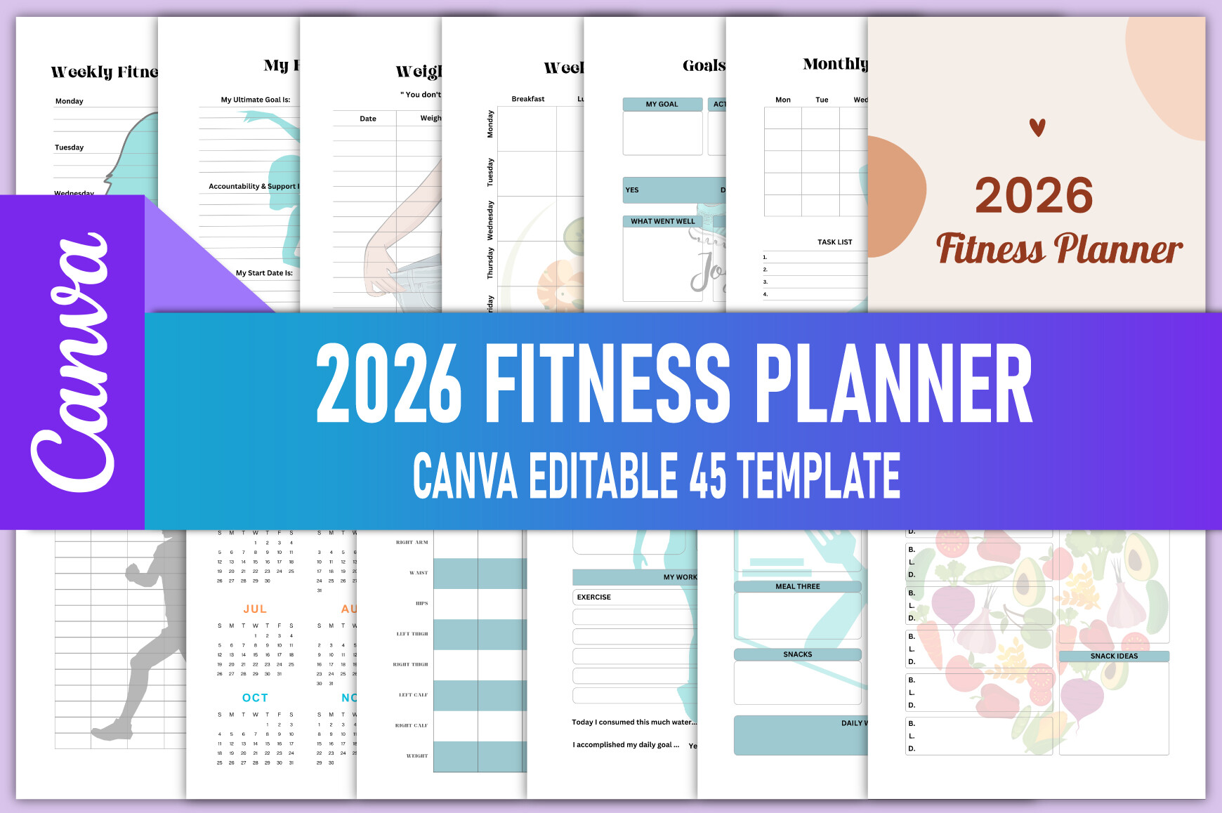 Editable 2026 Fitness Planner
