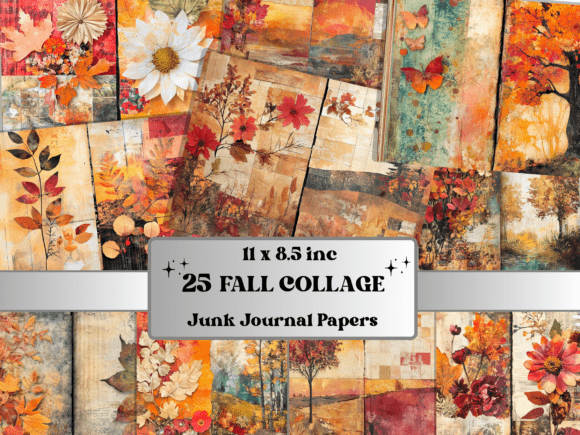 Fall Ephemera Collage Mixed Media Paper