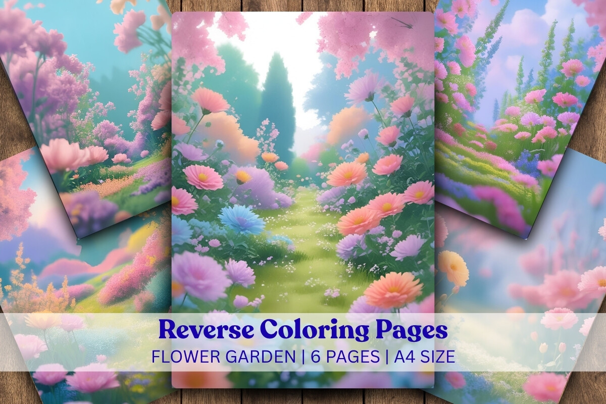 Flower Garden Reverse Coloring Pages