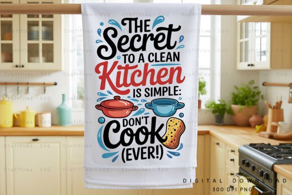Funny Kitchen Towel PNG Sublimation