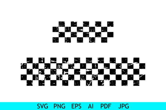 Grunge Racing Checkerboard Stripe Set
