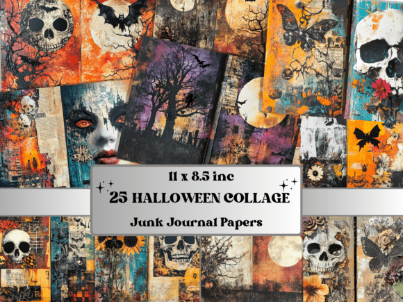 Halloween Collage Mixed Media Paper