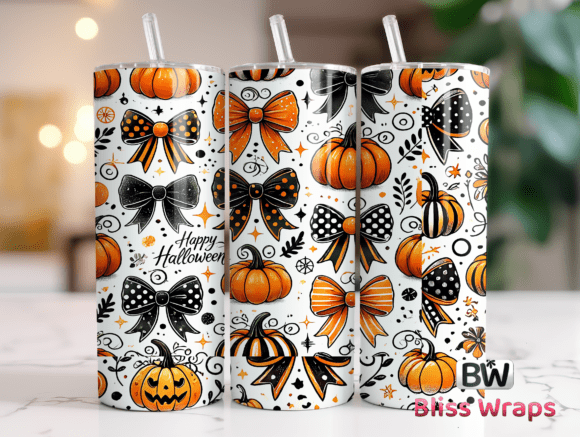 Halloween Pumpkin, Fall Tumbler Wrap Png
