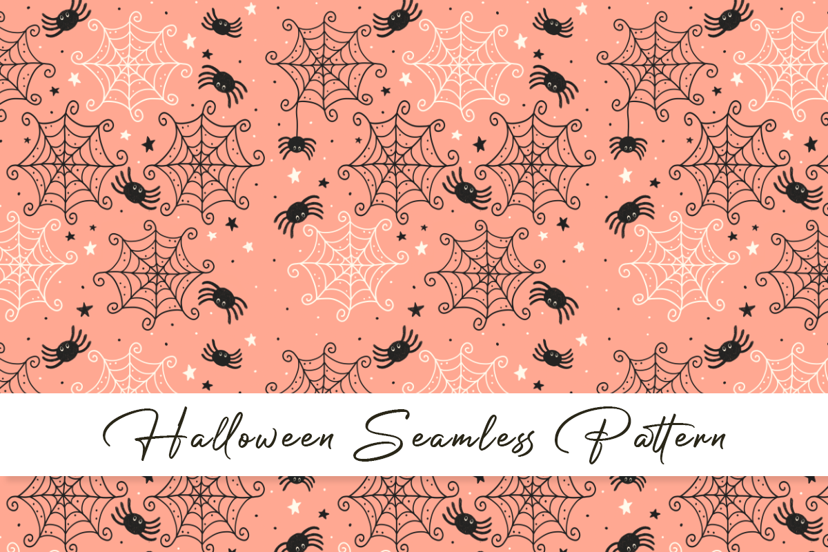 Halloween Spider Web Seamless Pattern Graphic by Lemon.design ...