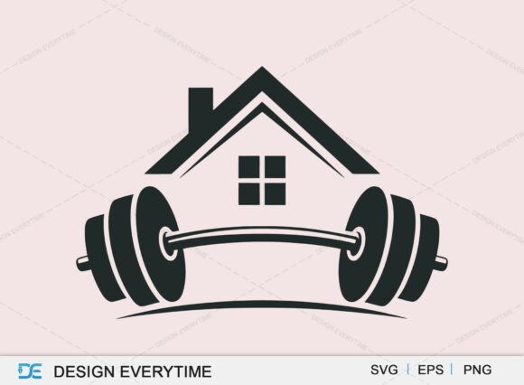 Home Gym Fitness Concept with Barbell