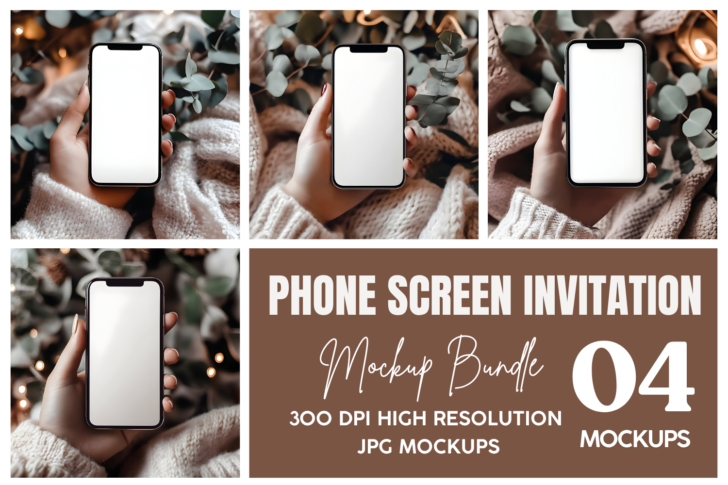 IPhone Screen Double Mockup Bundle 9