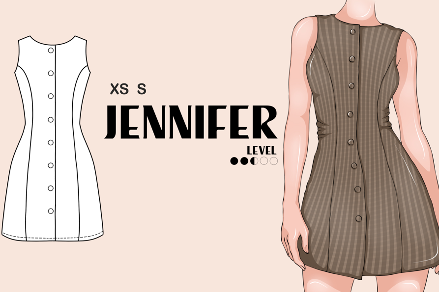Jennifer Dress Women Pattern PDF XS S