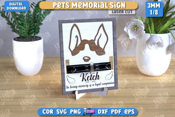 Memorial Frame with Collar Holder CNC SVG arched variant B