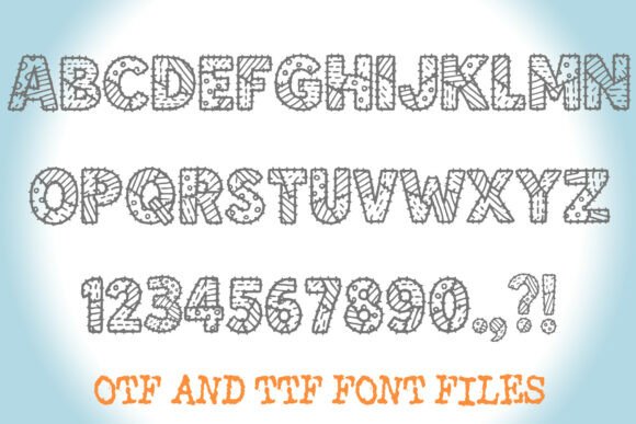 Patchwork Embroidery Font font preview - 1