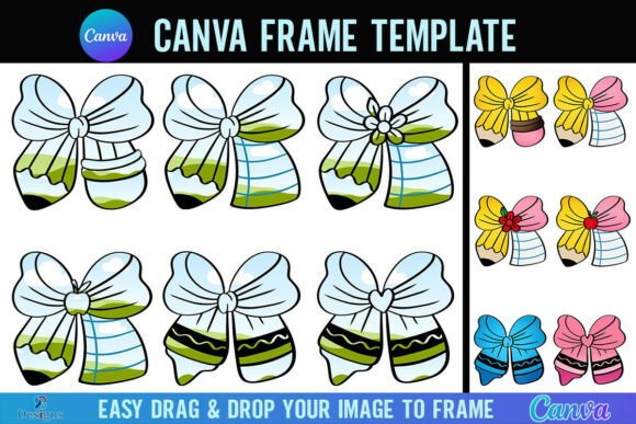 Pencil Bow Canva Teacher Crayon Coquette