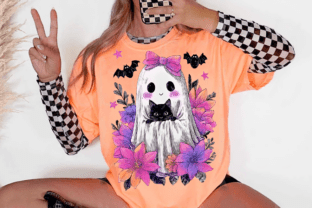 Preppy Floral Ghost Png, Halloween Png Graphic by Hello December ...