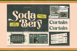 Retro Groovy Font Bundle glyph waterfall specimen showing sample alphabets from the seven included fonts at decreasing sizes.