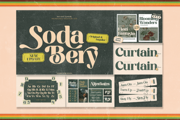 Retro Groovy Bundle Font PNG with transparent background - Preview 1