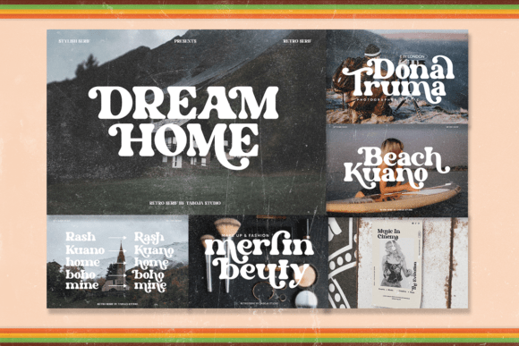 Retro Groovy Bundle Font PNG with transparent background - Preview 2