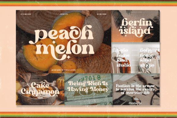 Retro Groovy Bundle Font PNG with transparent background - Preview 6
