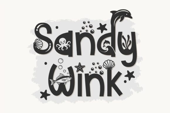 Sandy Wink Sea Font PNG with transparent background - Preview 1