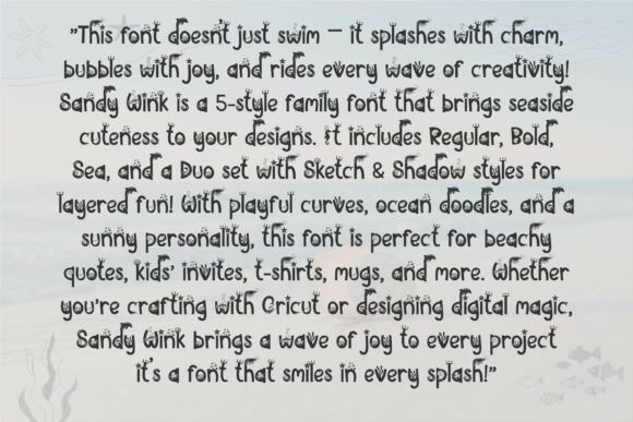 Sandy Wink Sea Font PNG with transparent background - Preview 5