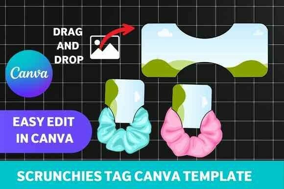 Scrunchies Tag Canva Template