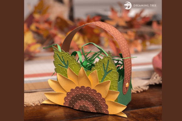 Sunflower Treat Basket Svg 3d Svg