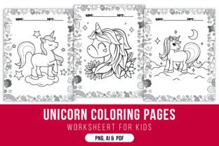 Unicorn Coloring Pages Graphic by Zarin Studio · Creative Fabrica