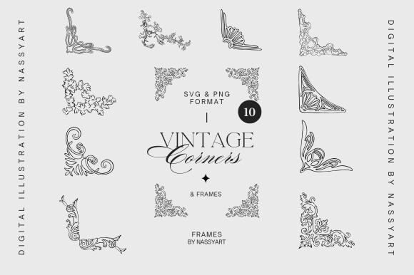 Vintage Baroque Corners and Frames Set