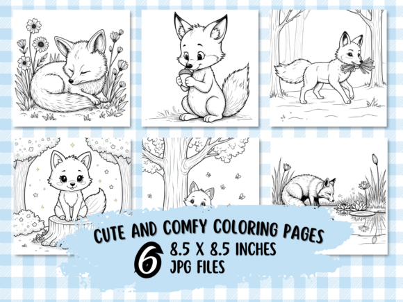 Adorable Fox Animal Coloring Book