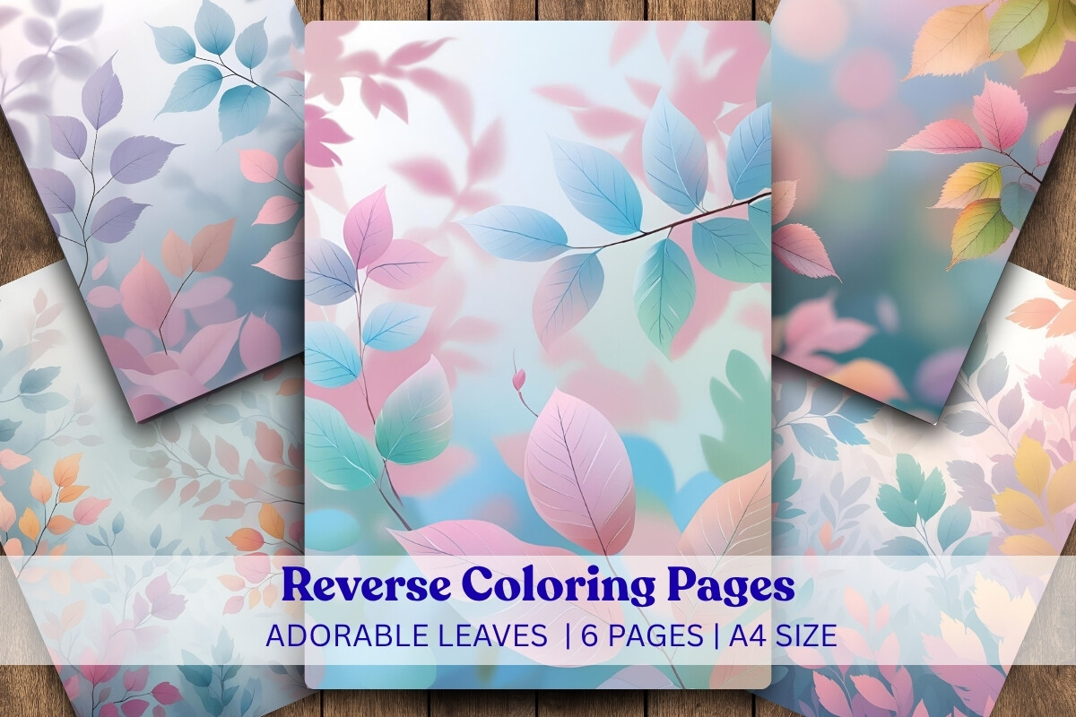 Adorable Leaves Reverse Coloring Pages