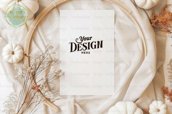 Autumn Card Mockup, Boho Greeting Card Graphic Product Mockups By TheBest Mockup