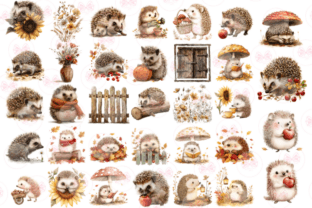 Autumn Hedgehog Clipart Graphic by Markicha Art · Creative Fabrica