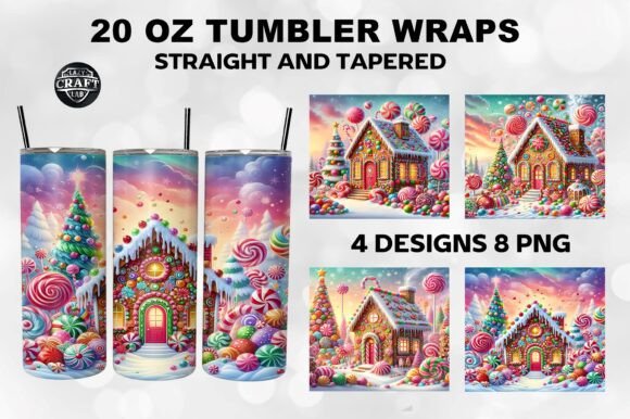 Gingerbread House With Candy Tumbler Png Graphics