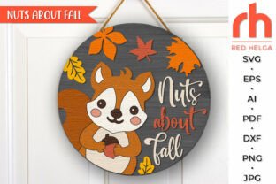 Nuts About Fall SVG, Autumn Door Sign · Creative Fabrica
