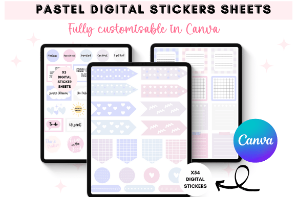 Pastel Canva Digital Stickers