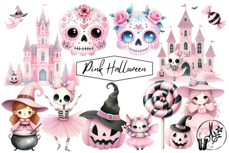 Pink Halloween Graphic by Passionateaboutcraft · Creative Fabrica
