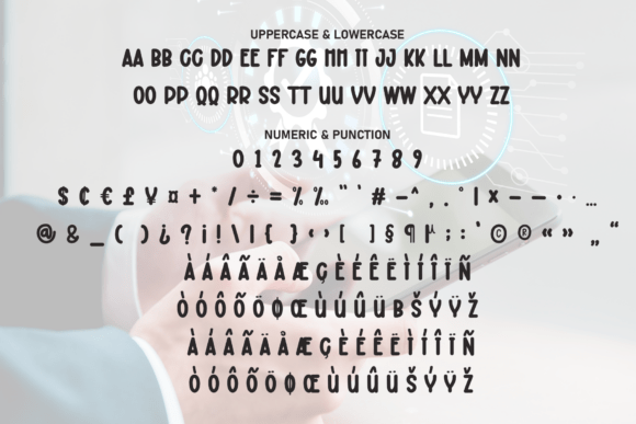 Smart Digital Font PNG with transparent background - Preview 6