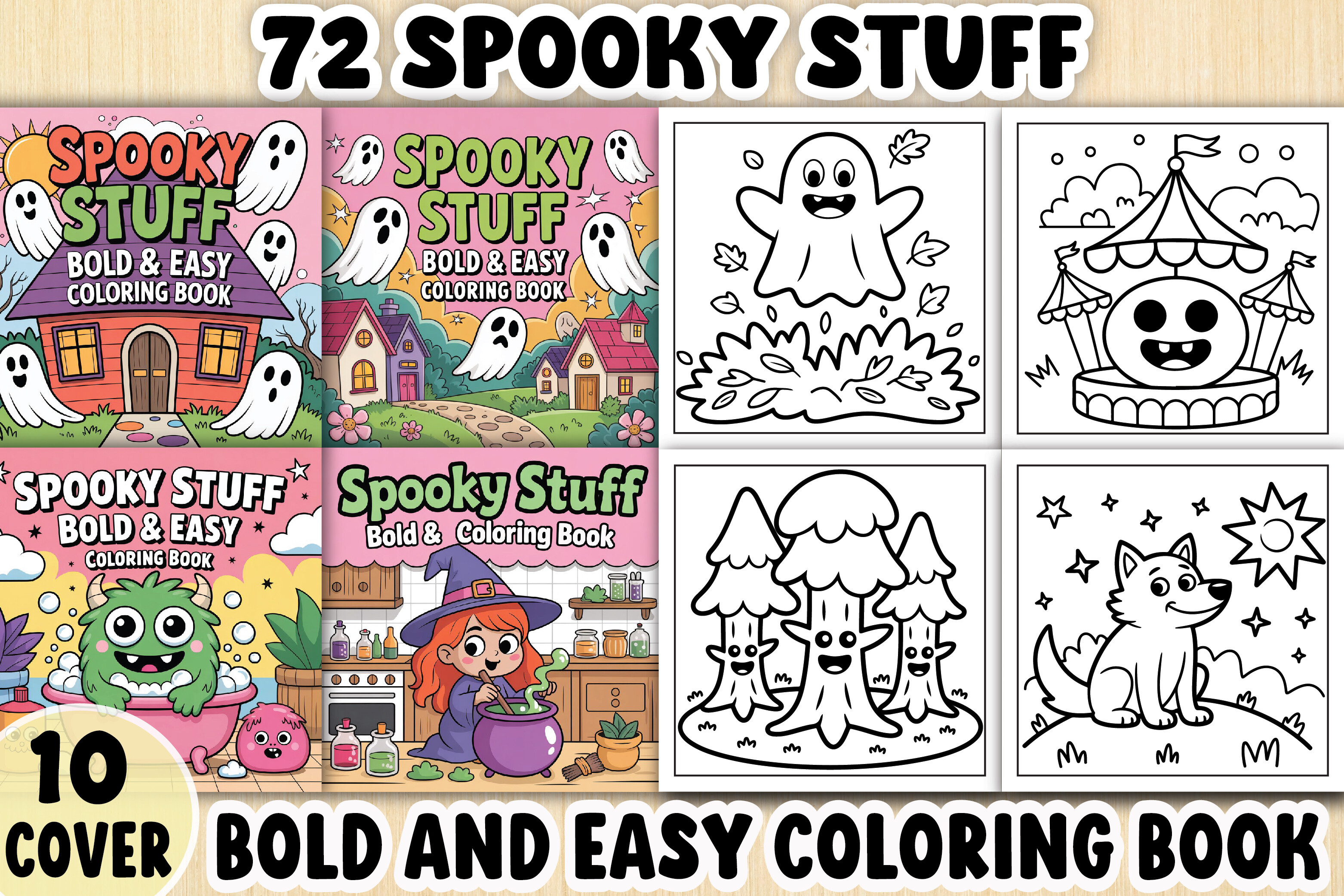 Spooky Stuff Bold & Easy Coloring Book
