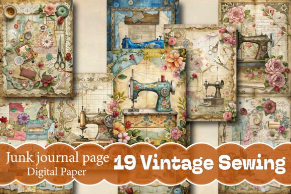 Vintage Sewing Junk Journal Page