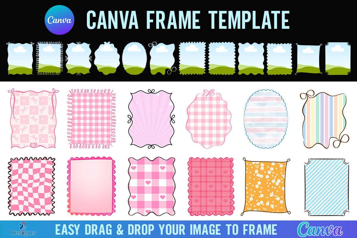 Whimsical Scribble Border Canva Frame