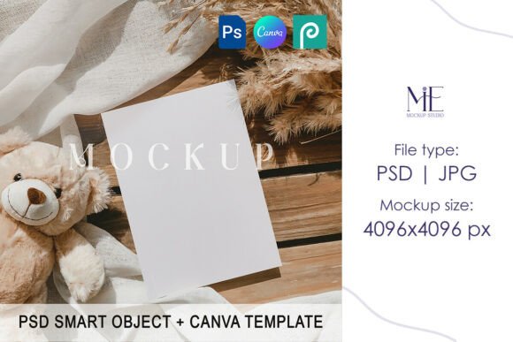 Baby Invitation Card Mockup, Baby Shower