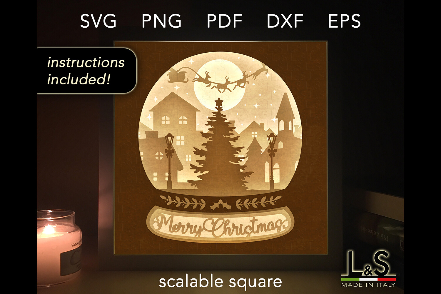 Christmas Snow Globe Shadow Box