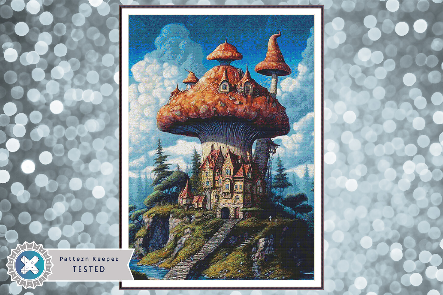 Cross Stitch Chart PDF Mushroom Castle