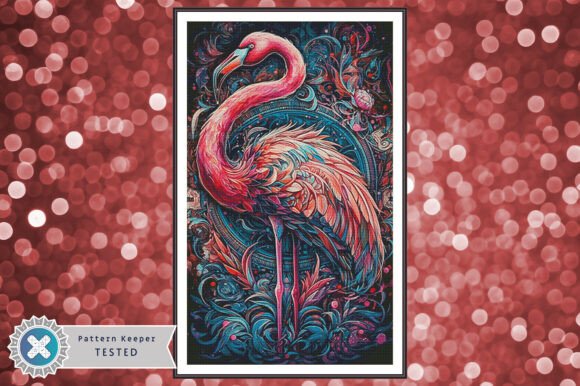 Cross Stitch Chart PDF Pink Flamingo