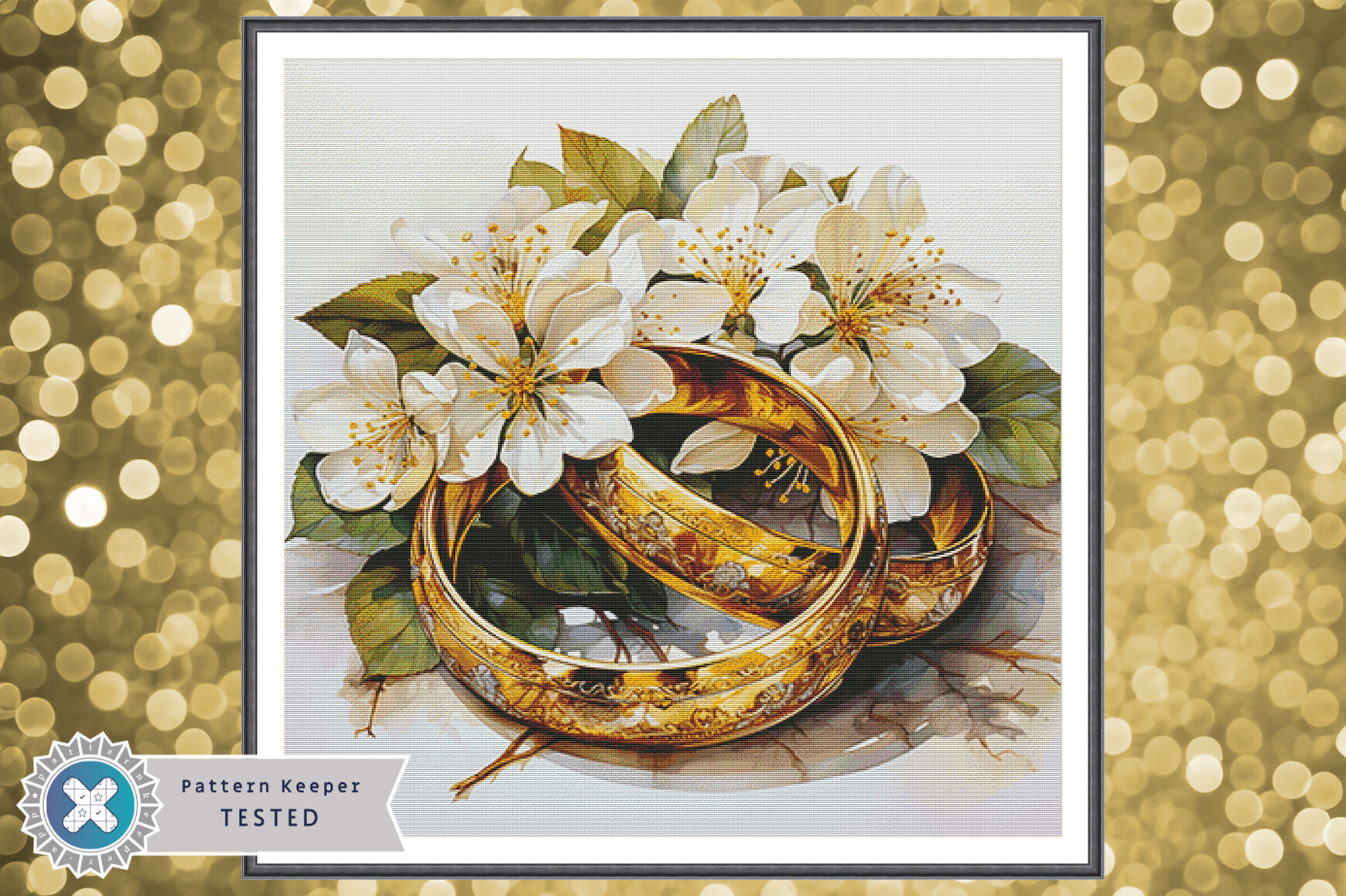 Cross Stitch Chart PDF Wedding Rings