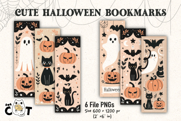 Cute Halloween Bookmark Bundle – 6 PNGs