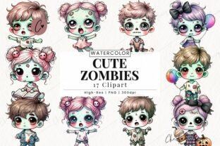 Cute Zombies Clipart Bundle Graphic by Christine Fleury · Creative Fabrica